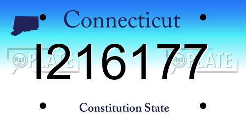 I216177 Connecticut License Plate