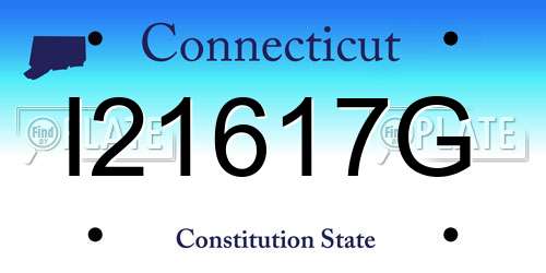 I21617G Connecticut License Plate
