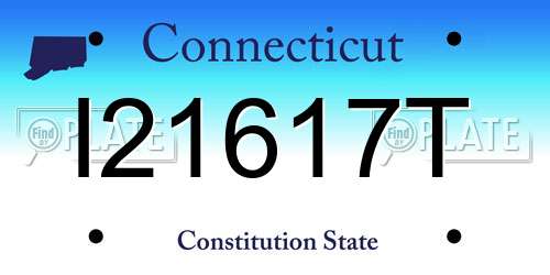 I21617T Connecticut License Plate