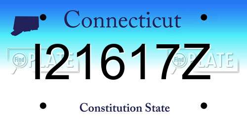 I21617Z Connecticut License Plate