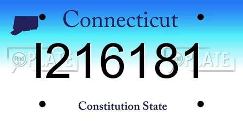 I216181 Connecticut License Plate