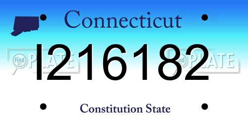 I216182 Connecticut License Plate
