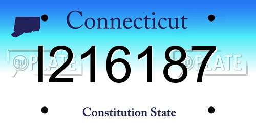I216187 Connecticut License Plate
