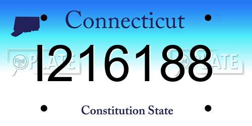 I216188 Connecticut License Plate