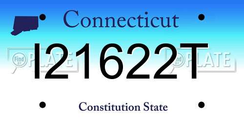 I21622T Connecticut License Plate