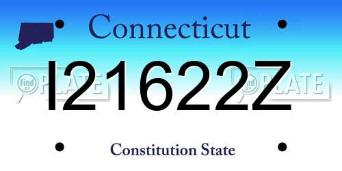 I21622Z Connecticut License Plate