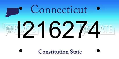 I216274 Connecticut License Plate