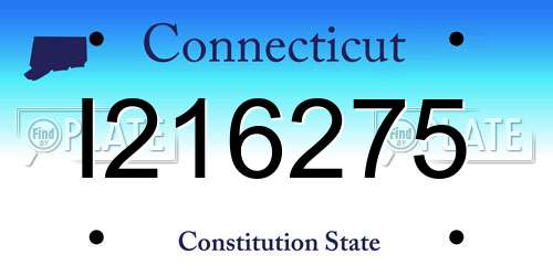 I216275 Connecticut License Plate