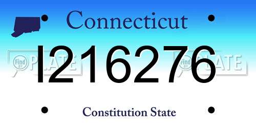 I216276 Connecticut License Plate