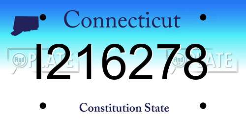 I216278 Connecticut License Plate