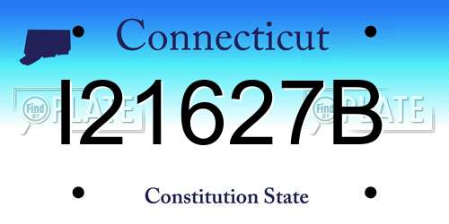 I21627B Connecticut License Plate