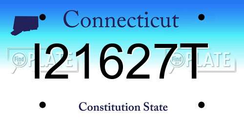 I21627T Connecticut License Plate