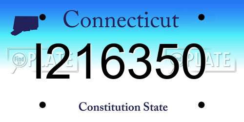 I216350 Connecticut License Plate