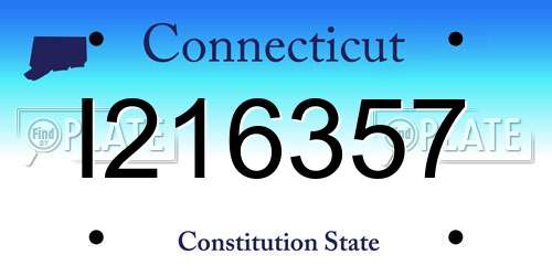 I216357 Connecticut License Plate