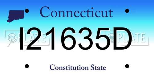 I21635D Connecticut License Plate