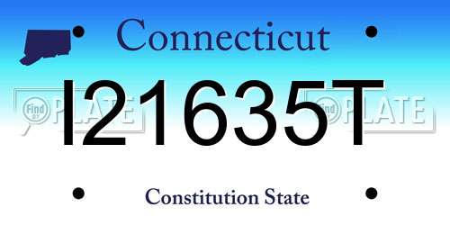 I21635T Connecticut License Plate