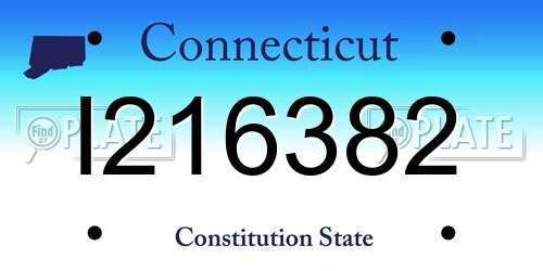 I216382 Connecticut License Plate