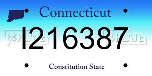 I216387 Connecticut License Plate