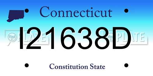 I21638D Connecticut License Plate