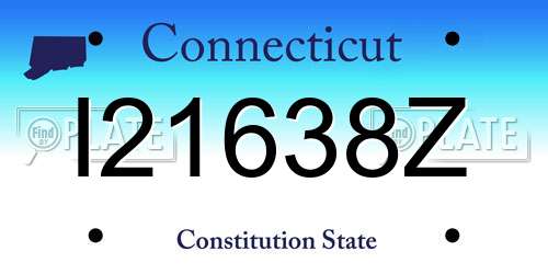 I21638Z Connecticut License Plate