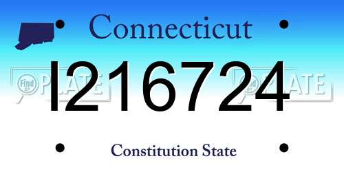 I216724 Connecticut License Plate