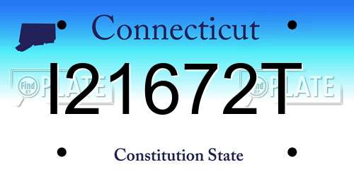 I21672T Connecticut License Plate