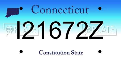 I21672Z Connecticut License Plate