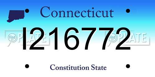 I216772 Connecticut License Plate