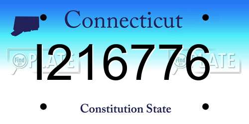 I216776 Connecticut License Plate
