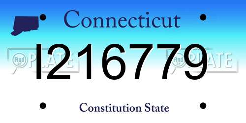 I216779 Connecticut License Plate