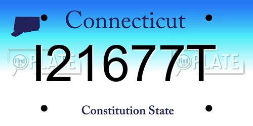 I21677T Connecticut License Plate