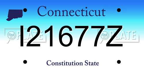 I21677Z Connecticut License Plate
