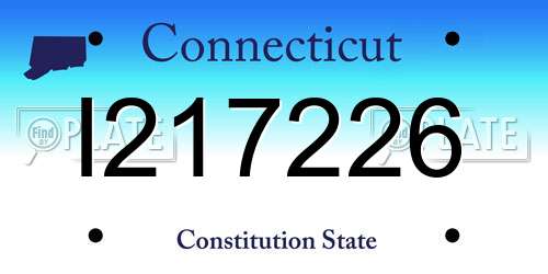 I217226 Connecticut License Plate