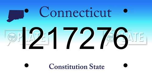 I217276 Connecticut License Plate
