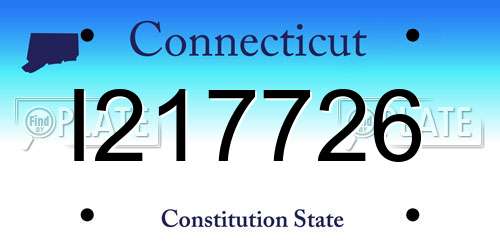 I217726 Connecticut License Plate