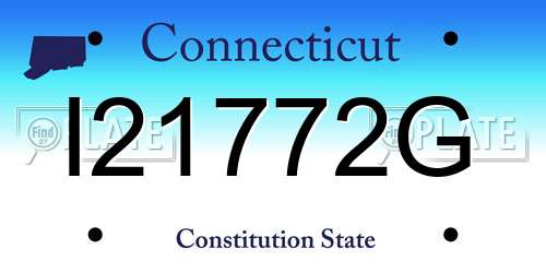 I21772G Connecticut License Plate