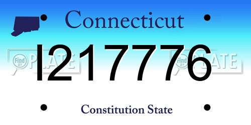 I217776 Connecticut License Plate