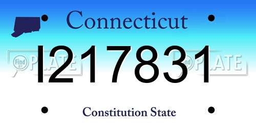 I217831 Connecticut License Plate