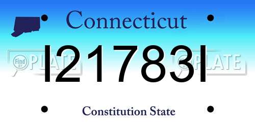 I21783I Connecticut License Plate