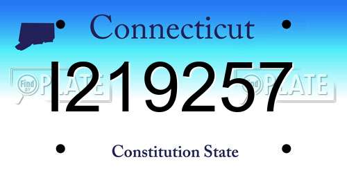 I219257 Connecticut License Plate