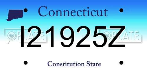 I21925Z Connecticut License Plate