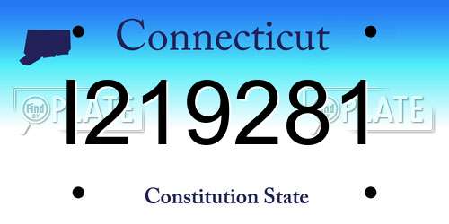 I219281 Connecticut License Plate