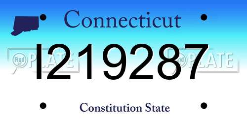 I219287 Connecticut License Plate