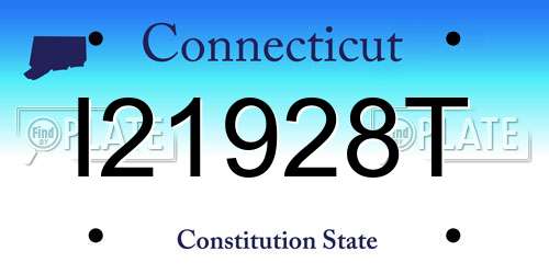 I21928T Connecticut License Plate