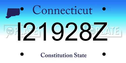 I21928Z Connecticut License Plate