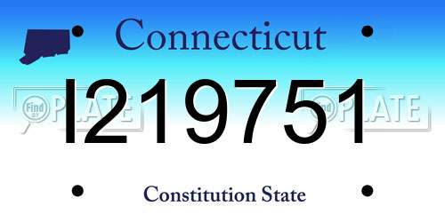 I219751 Connecticut License Plate