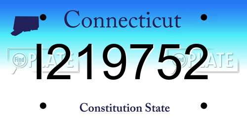 I219752 Connecticut License Plate