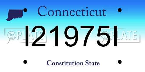 I21975I Connecticut License Plate