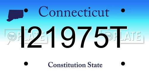 I21975T Connecticut License Plate