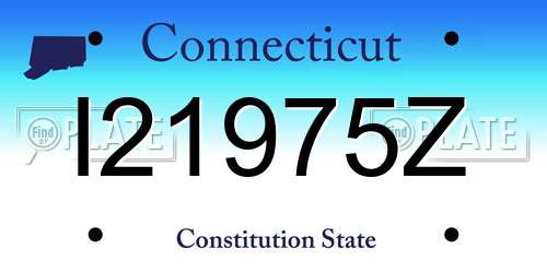I21975Z Connecticut License Plate